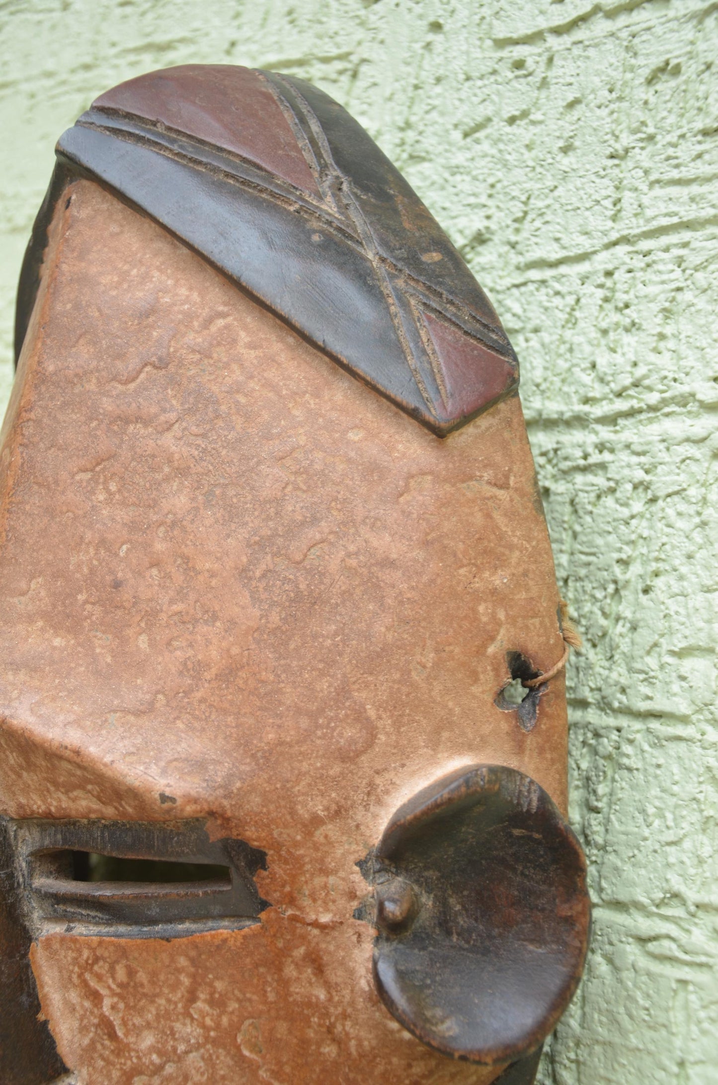 Lwalwa Cubist Mask | Hand-Carved Wood Wall Decor | Congo Angular Geometric Art