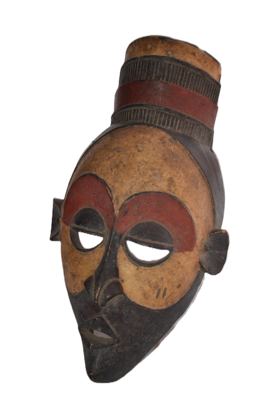 Pende Tribal Mask | Hand-Carved Wood Deep Profile | Congo Melancholic Spirit Art