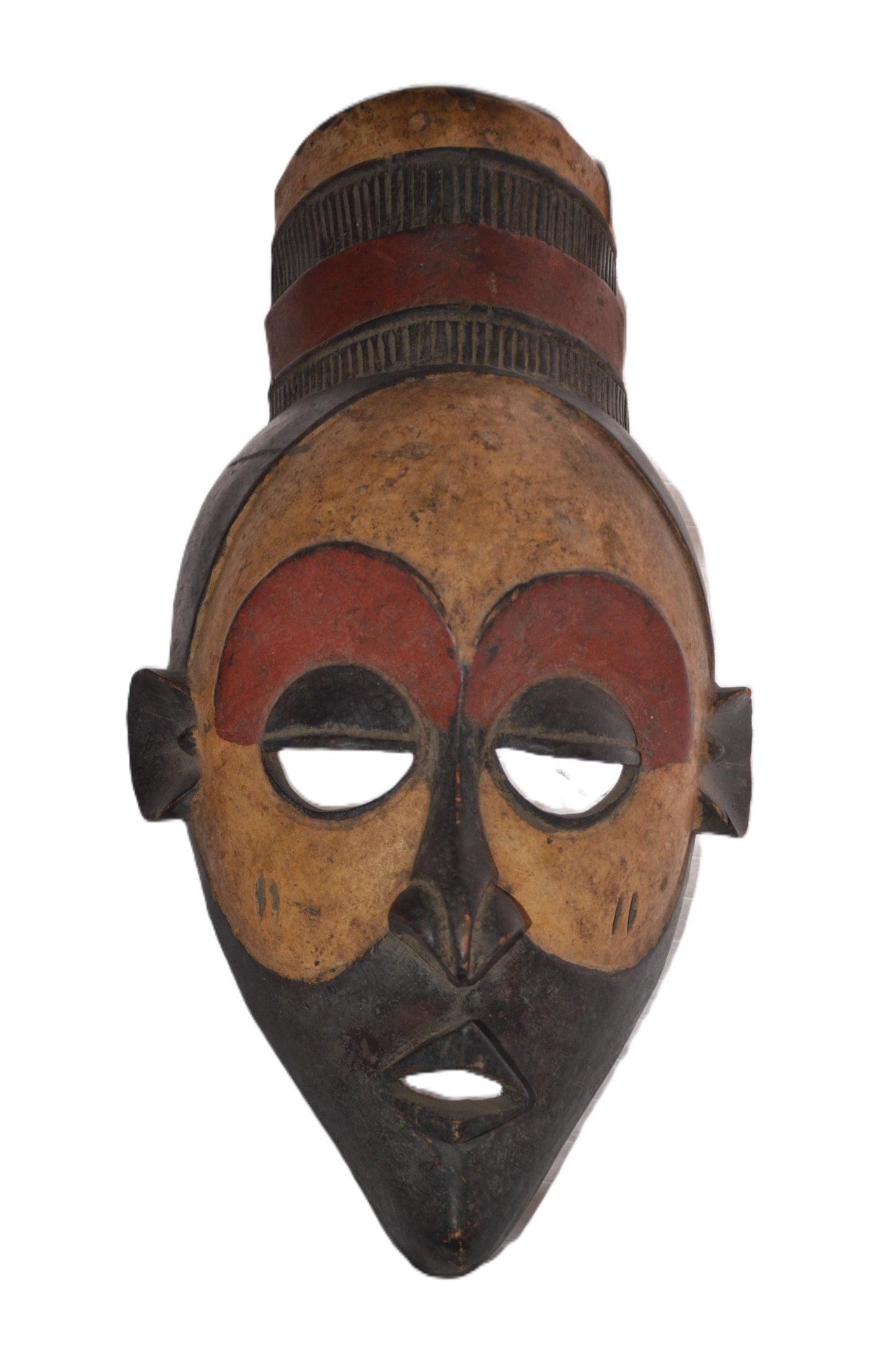 Pende Tribal Mask | Hand-Carved Wood Deep Profile | Congo Melancholic Spirit Art