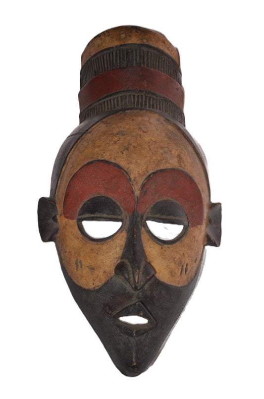 Pende Tribal Mask | Hand-Carved Wood Deep Profile | Congo Melancholic Spirit Art