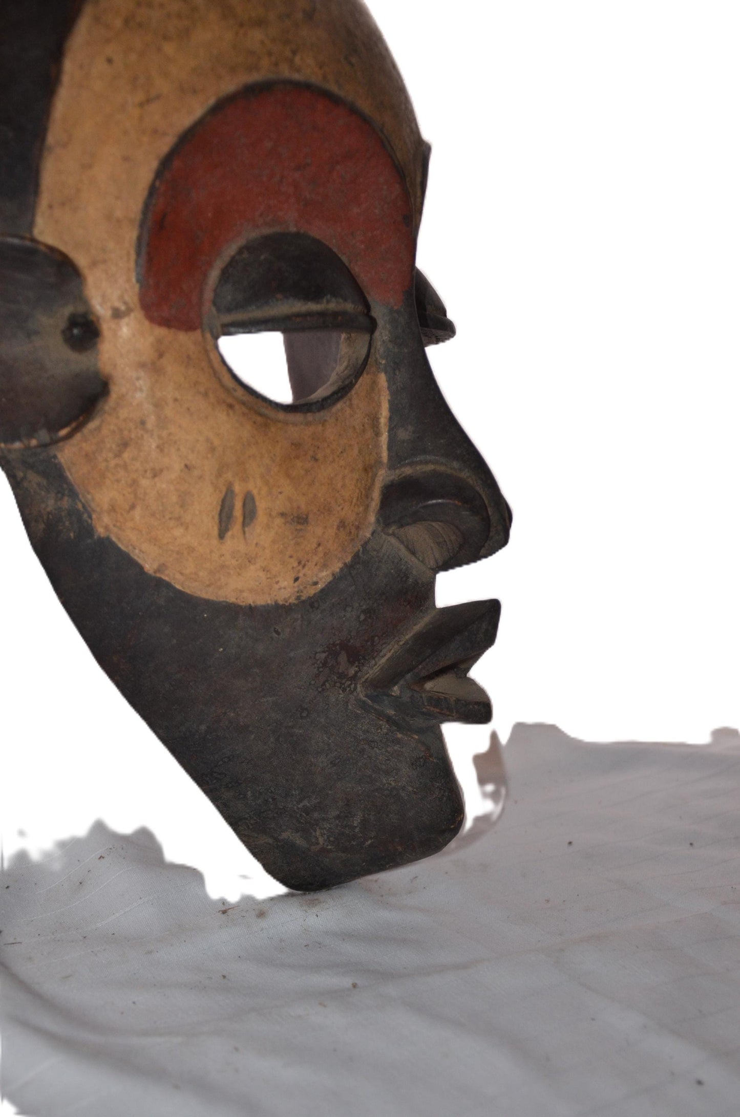 Pende Tribal Mask | Hand-Carved Wood Deep Profile | Congo Melancholic Spirit Art