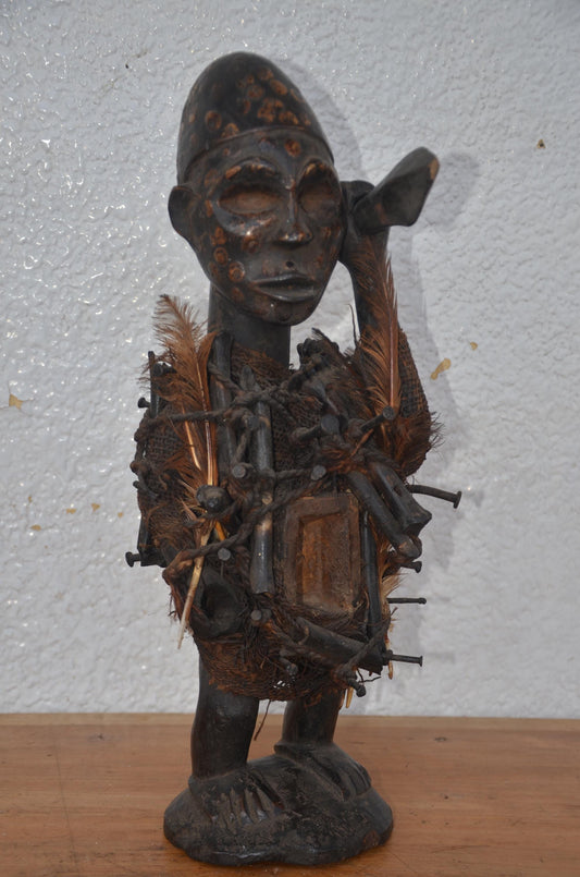Songye Nkisi Power Figure | African Wood Sculpture | Congo Tribal Statue