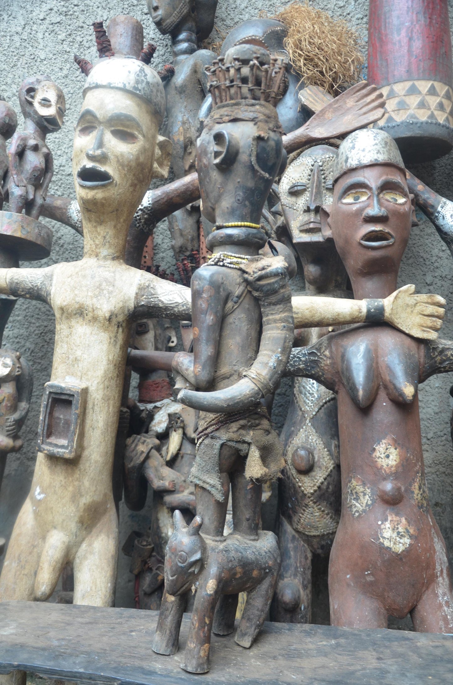 Luba Caryatid Maternity Figure DRC | African Wood Sculpture | Tribal Congo Statue