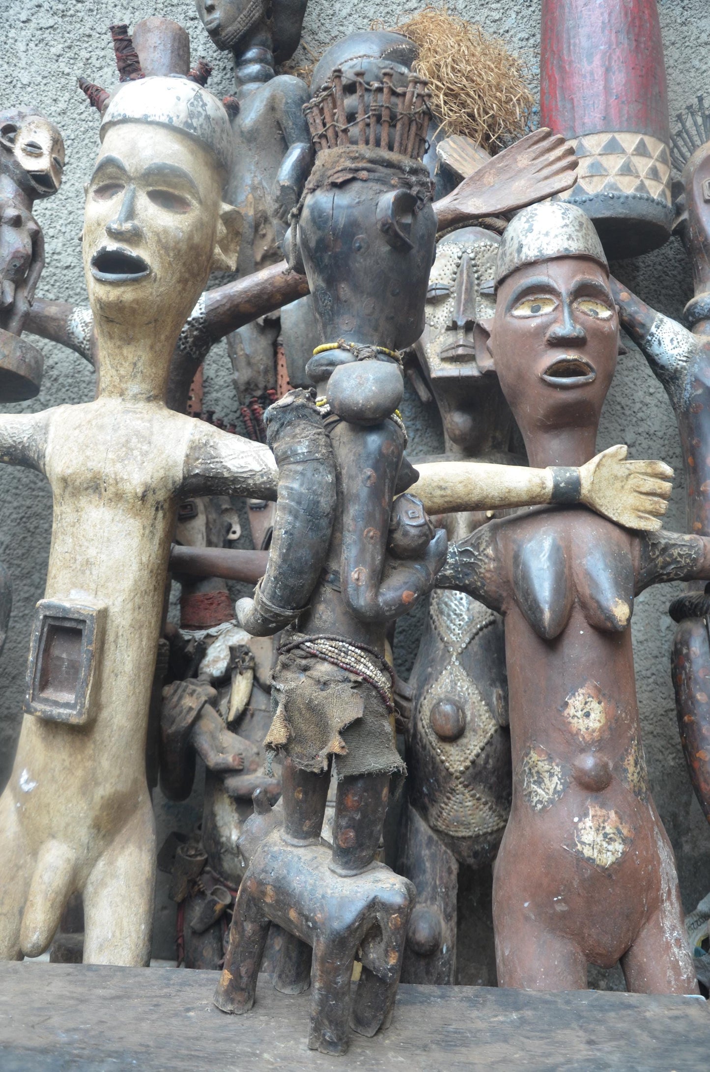 Luba Caryatid Maternity Figure DRC | African Wood Sculpture | Tribal Congo Statue