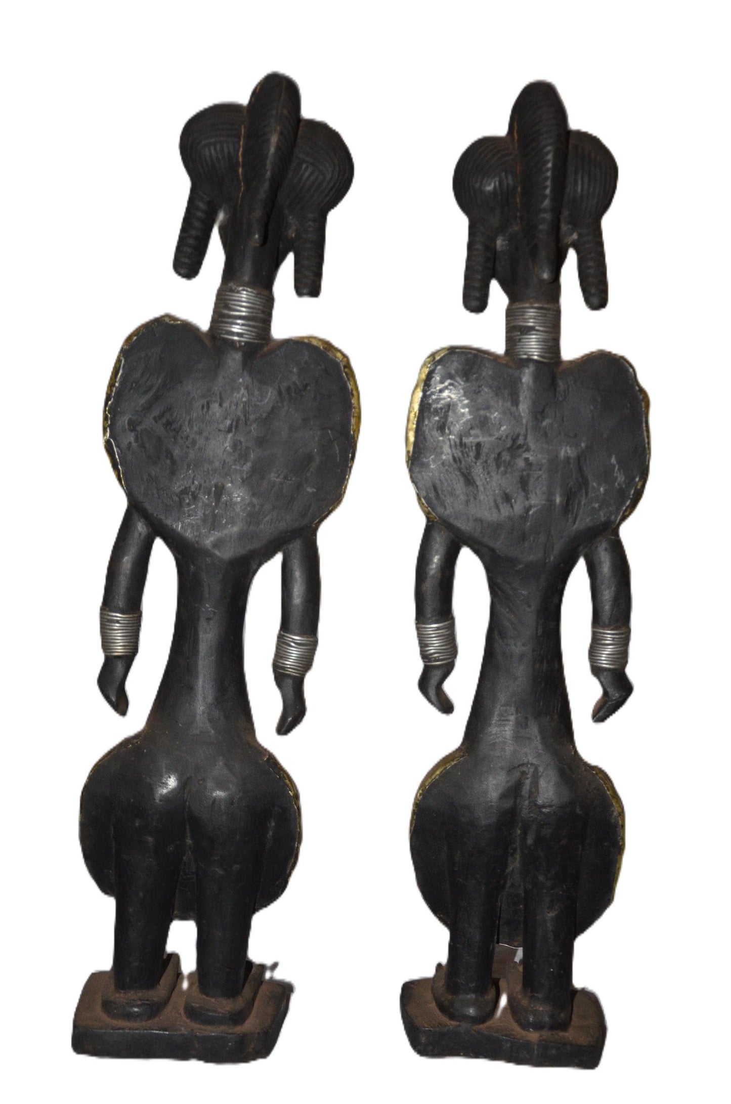 Chokwe Beaded Couple Figures | African Wood Sculpture | Congo Tribal Statue