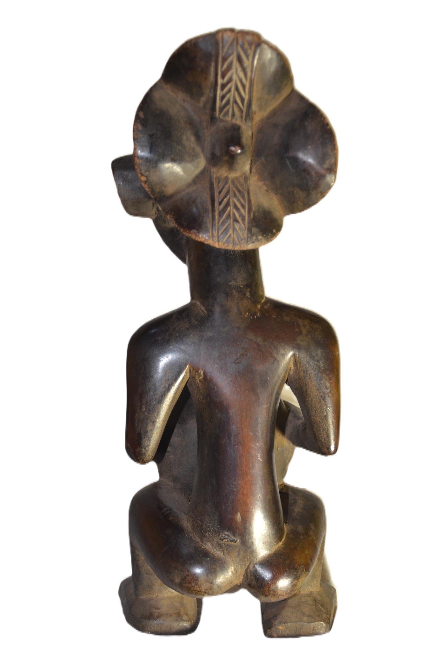 Hemba Bowl Bearer Figure DRC | African Wood Sculpture | Congo Tribal Statue