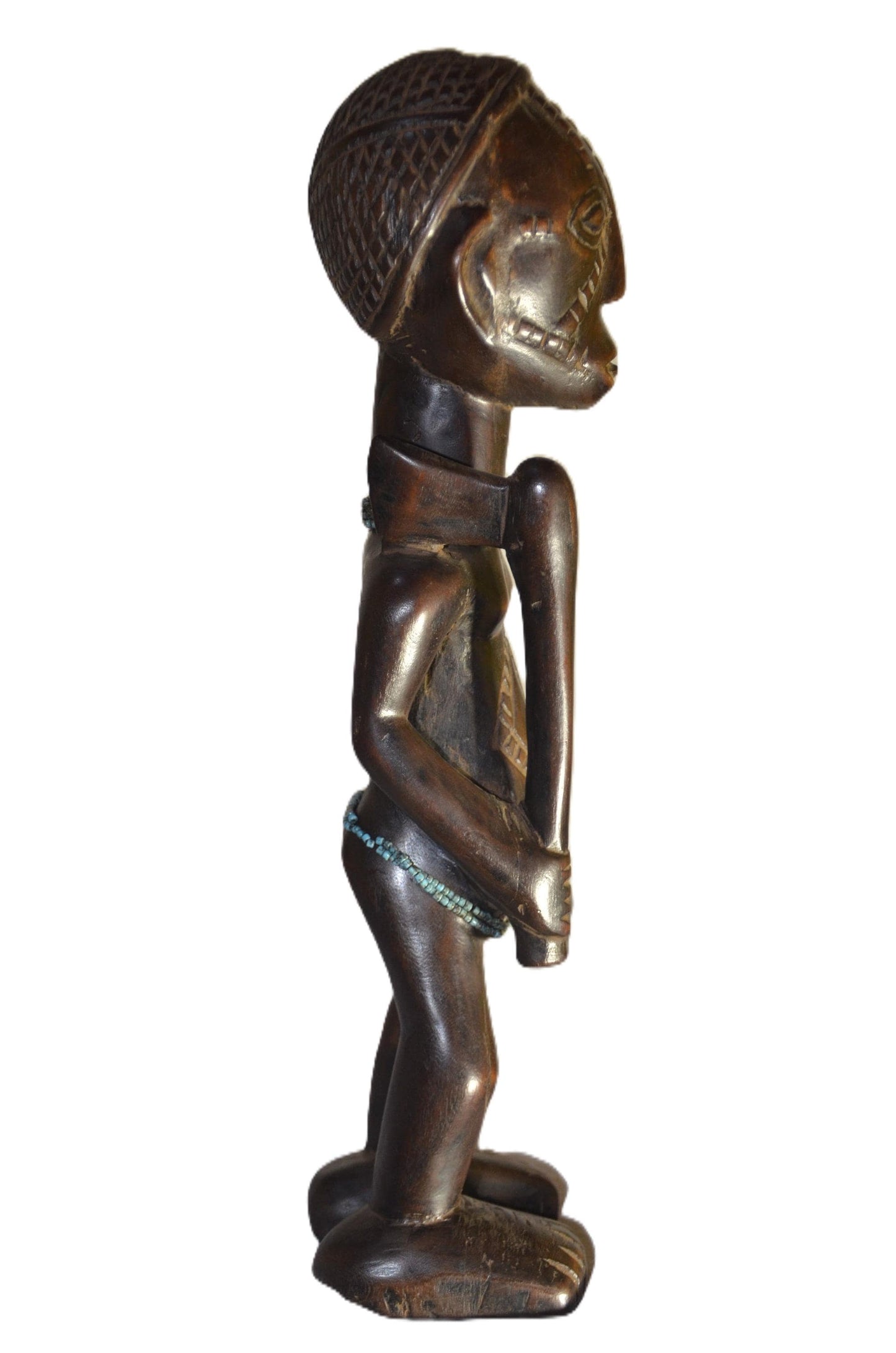 Tabwa Guardian Male Figure DRC | African Wood Sculpture | Congo Tribal Statue