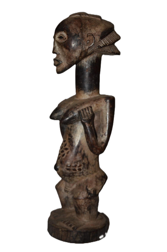 Luba Female Ancestor Figure DRC | African Wood Sculpture | Congo Tribal Statue
