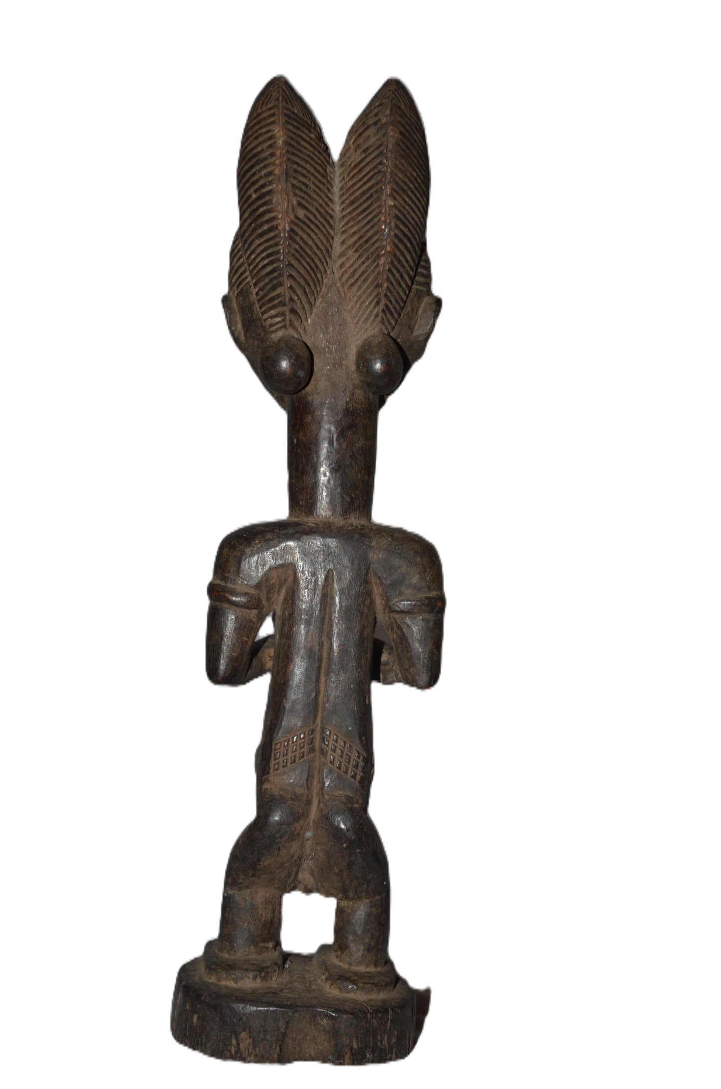 Luba Female Standing Figure DRC | African Wood Sculpture | Congo Tribal Statue