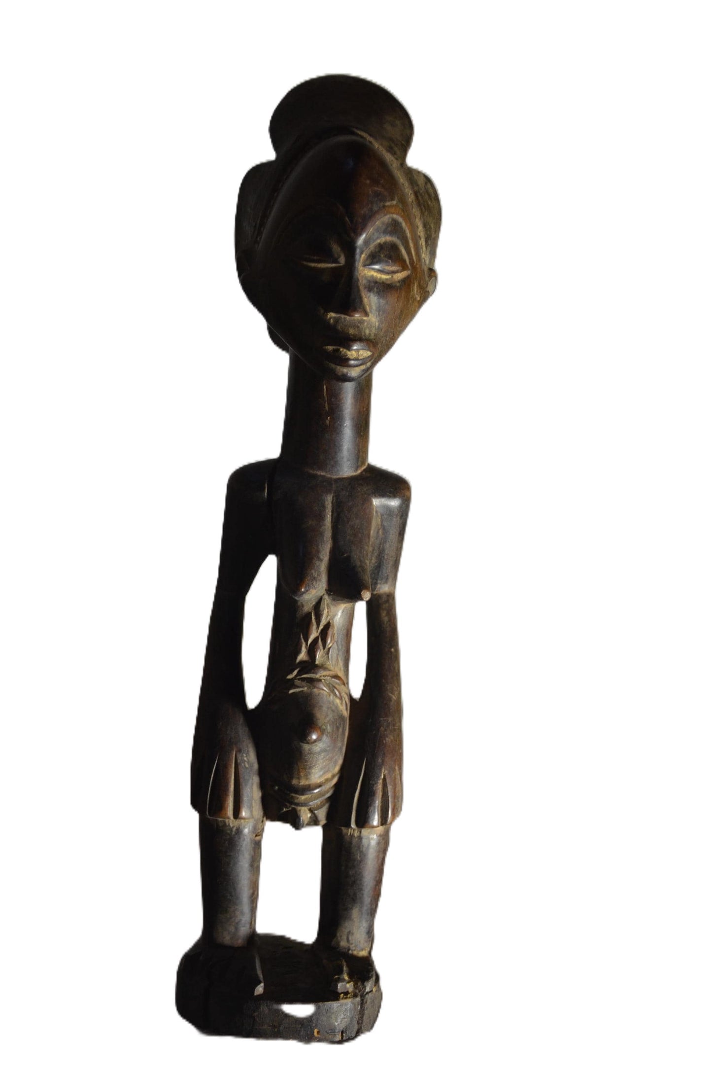 Luba Standing Female Figure DRC | African Wood Sculpture | Congo Tribal Statue
