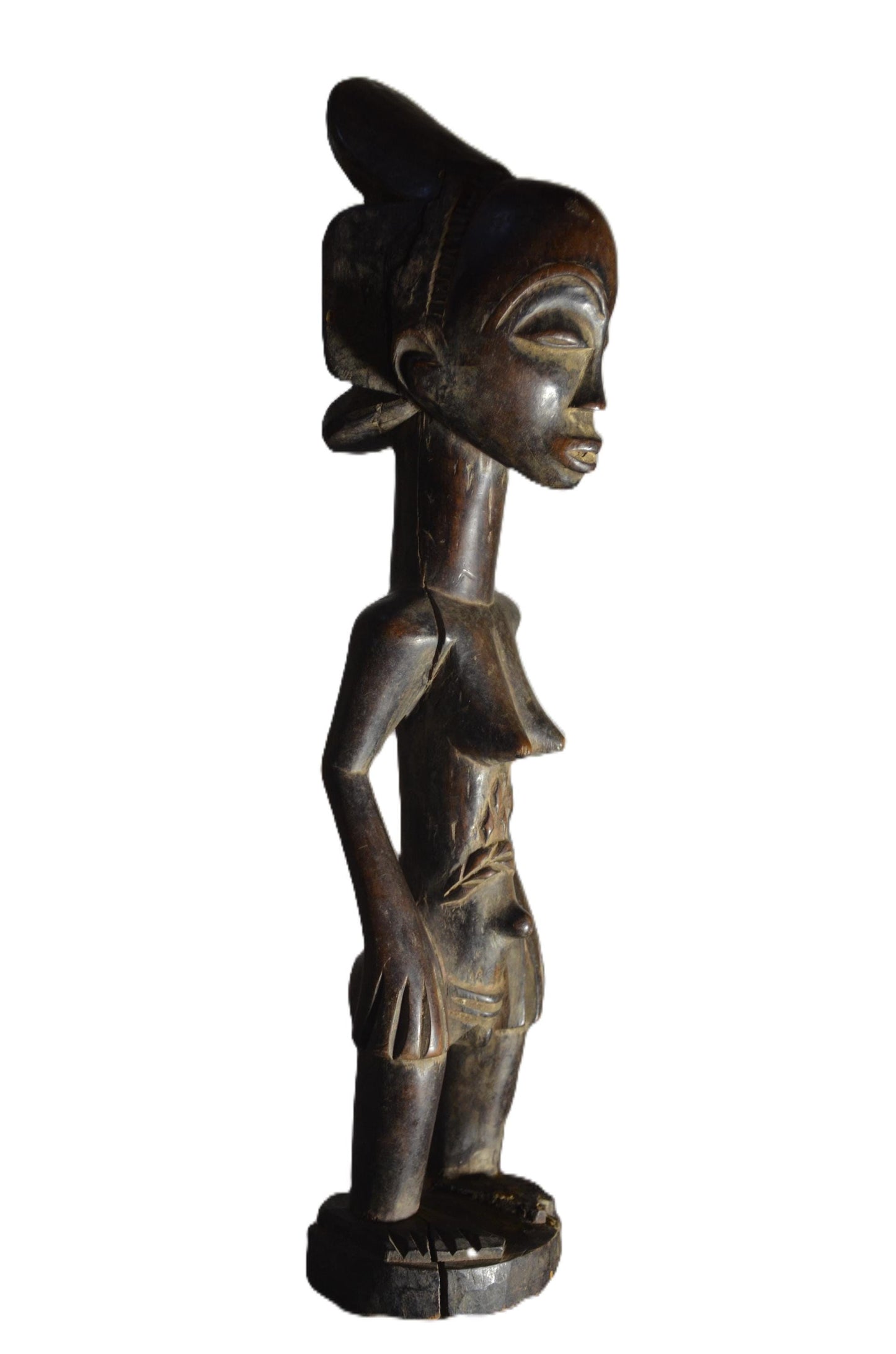 Luba Standing Female Figure DRC | African Wood Sculpture | Congo Tribal Statue
