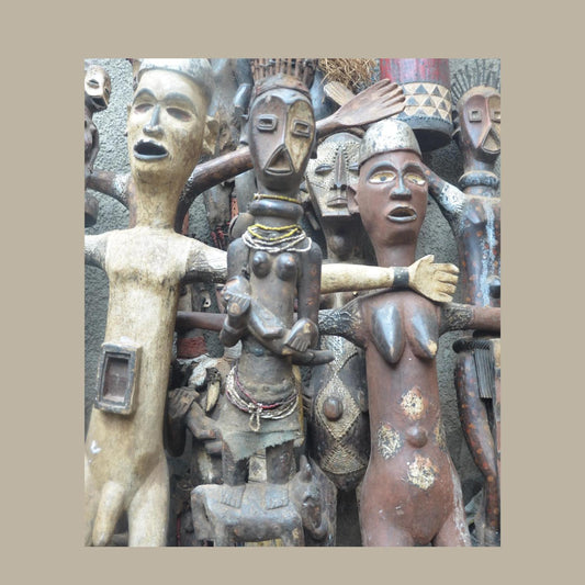 Luba Caryatid Maternity Figure DRC | African Wood Sculpture | Tribal Congo Statue