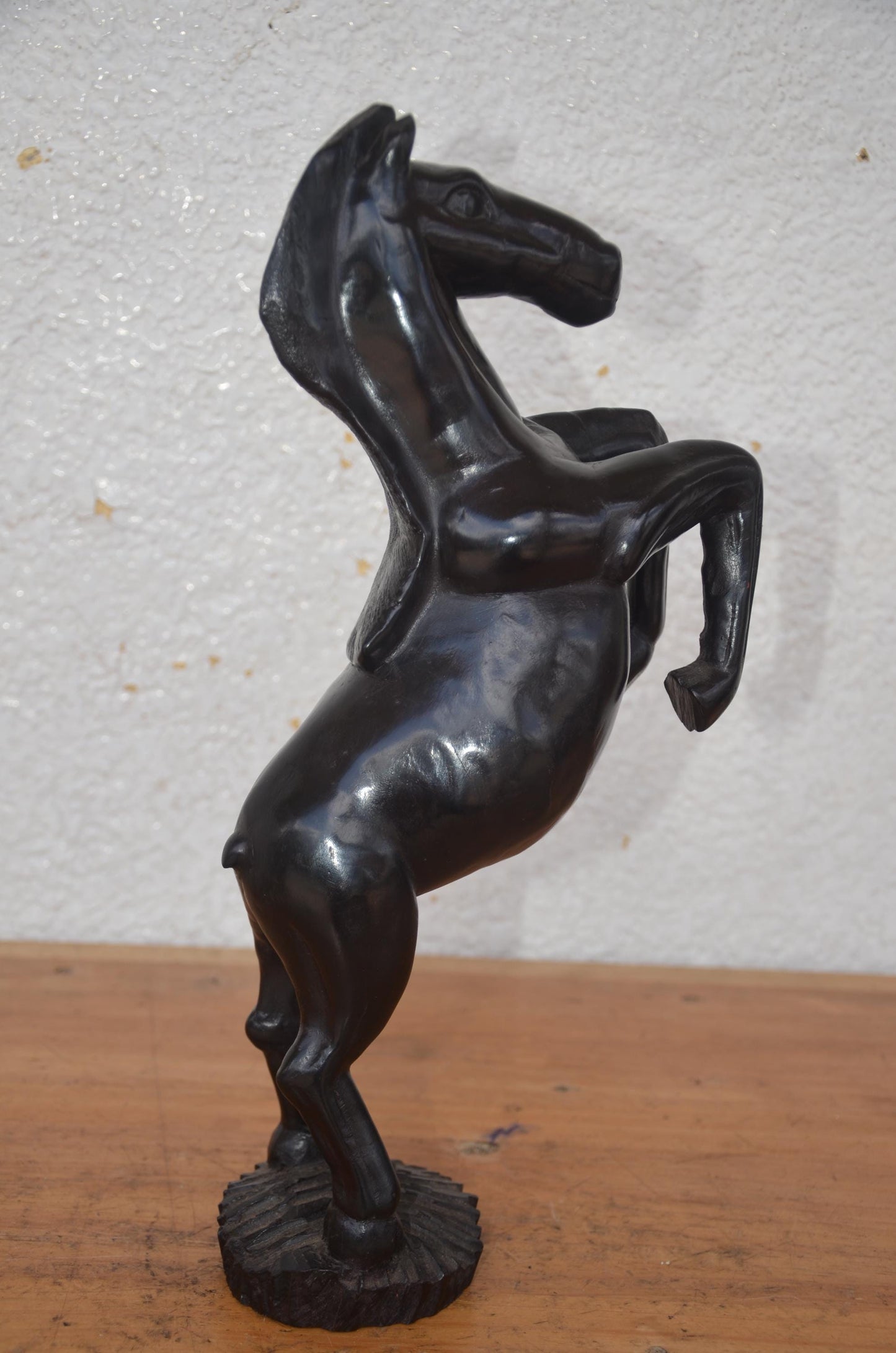 Ebony Horse Statue | Hand-Carved Luxury Wood Sculpture | African Blackwood Equestrian Art