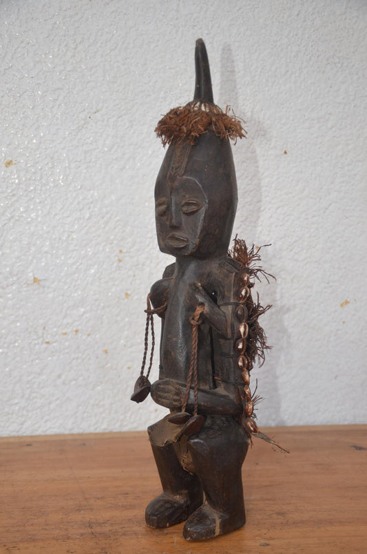 Kongo Nkisi Statue | Hand-Carved Wood Power Figure | DRC Congo Ritual Tribal Artifact