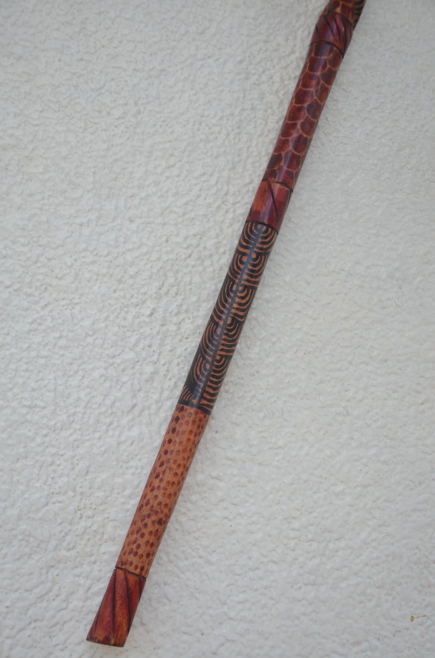 Rwandan Royal Walking Stick – 37" Hand-Carved Wood – Traditional King Inkoni