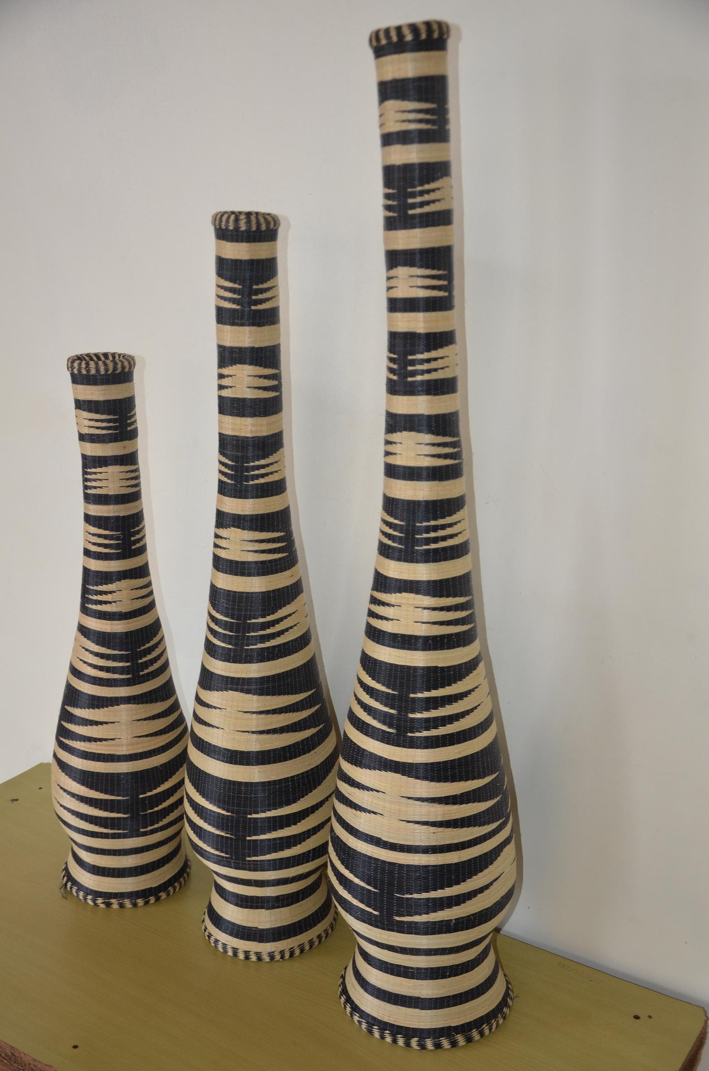 Tall 39" Rwandan Woven Vases – Handcrafted Wedding Floor Basket – Africa Art