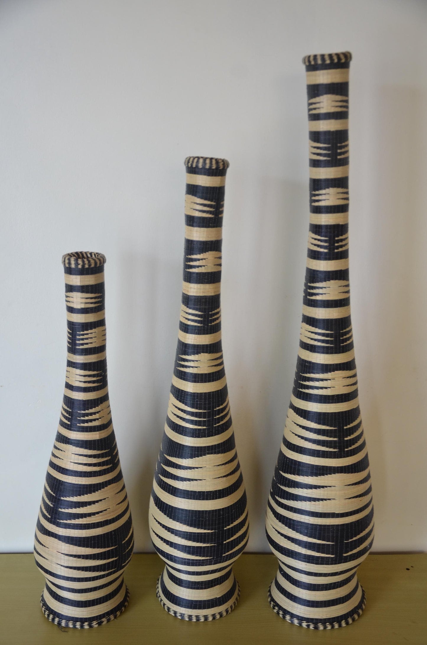 Tall 39" Rwandan Woven Vases – Handcrafted Wedding Floor Basket – Africa Art