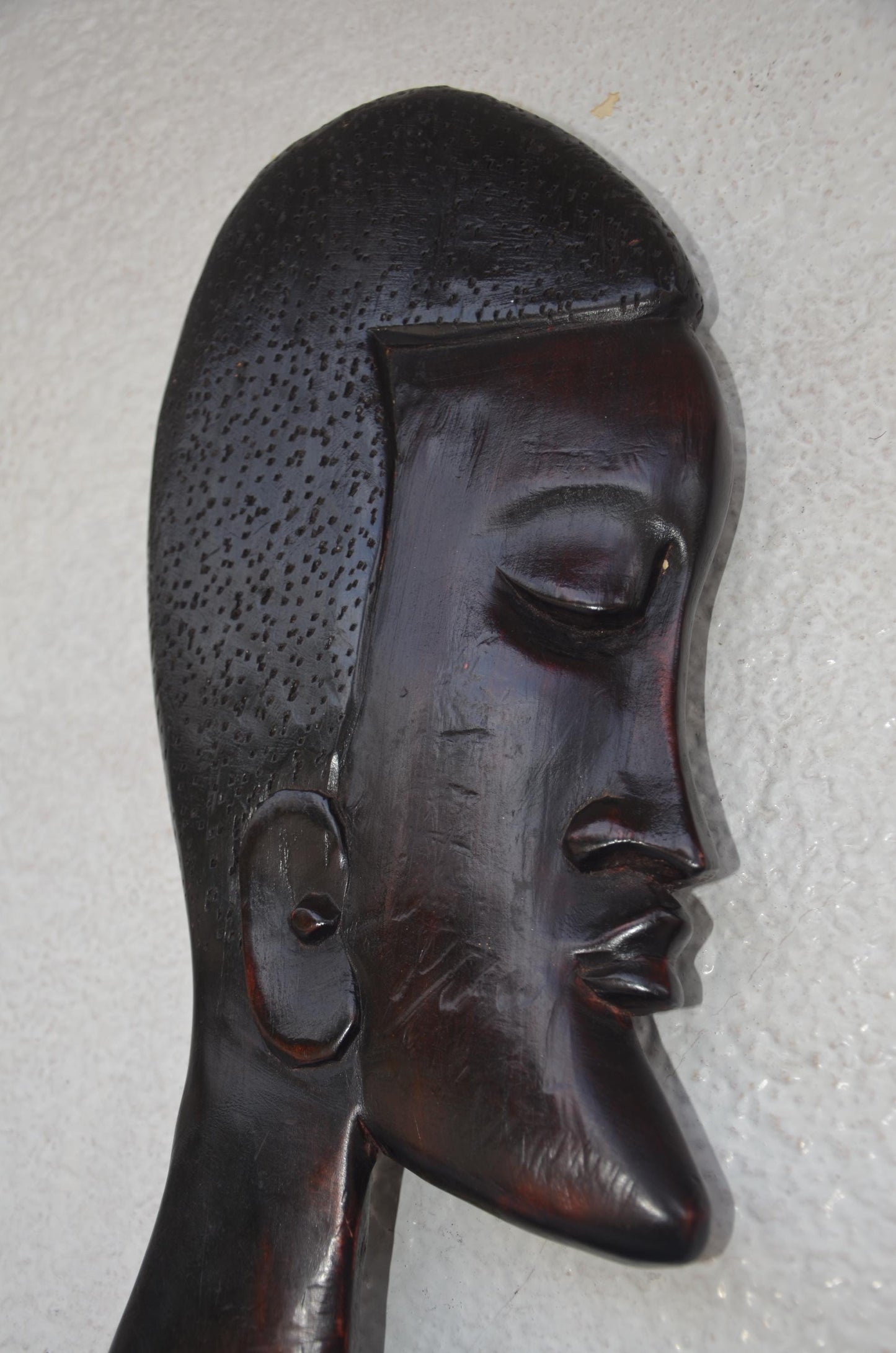 Bungura Couple Wall Art | Hand-Carved Wood Side Profile Pair | African Silhouette Home Decor