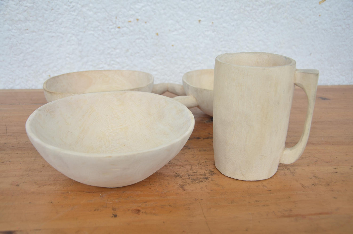 Rwandan Ikigeni Dish Set | Hand-Carved Wooden Imbehe Bowl & Cup | Authentic Rwanda Serving Decor