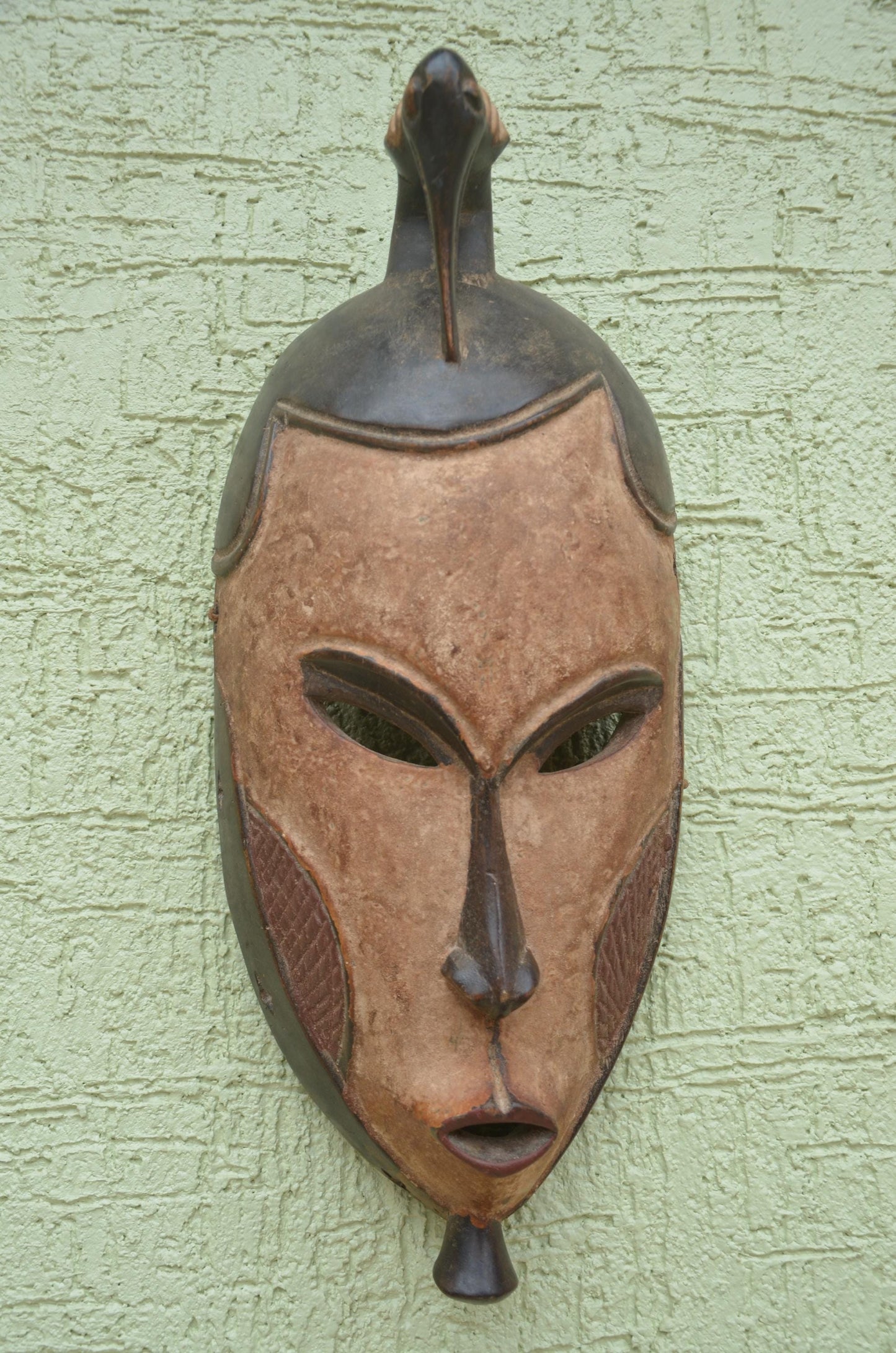 Baule Facemask | Authentic Ivory Coast Tribal Art | Hand-Carved Mblo Portrait Plaque