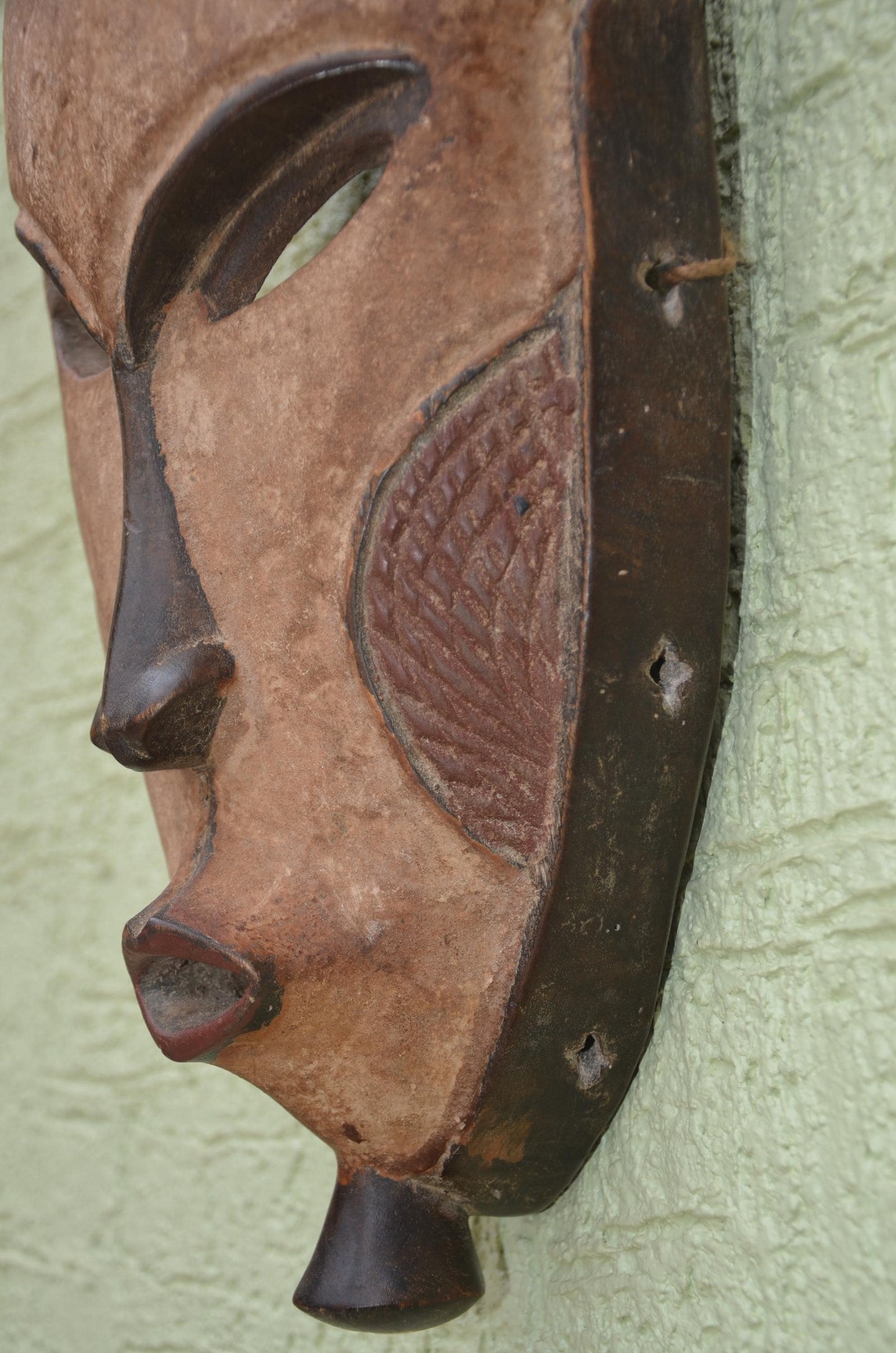 Baule Facemask | Authentic Ivory Coast Tribal Art | Hand-Carved Mblo Portrait Plaque