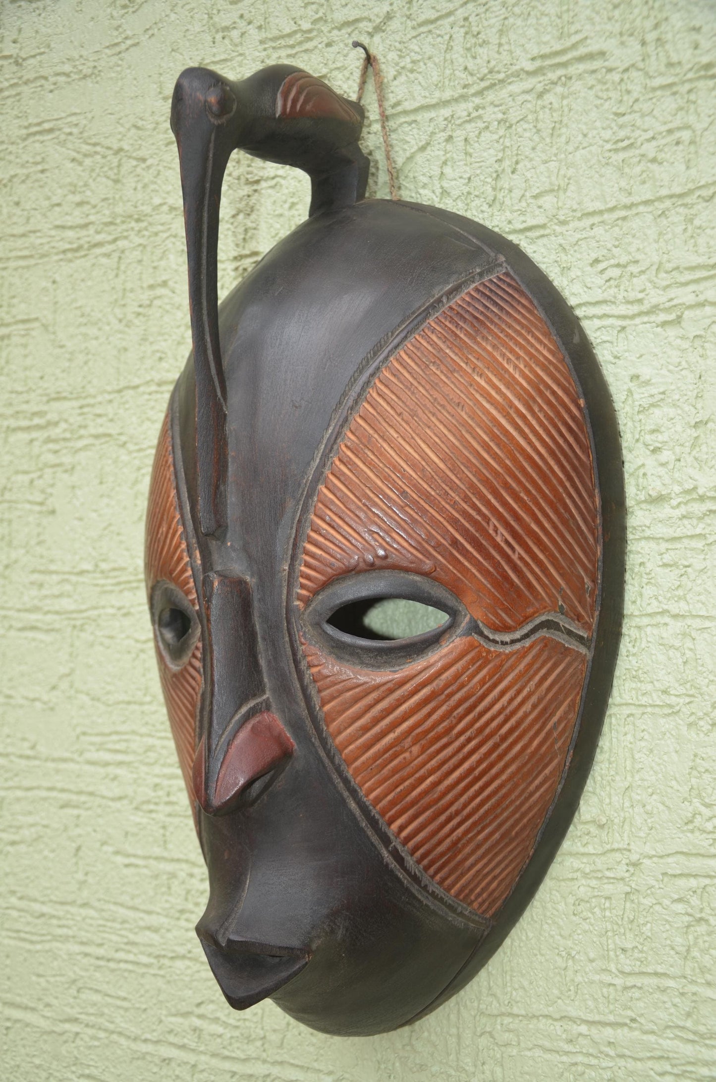 Guro Hornbill Spirit Mask | Authentic Ivory Coast Tribal Art | Hand-Carved Zaouli Decor