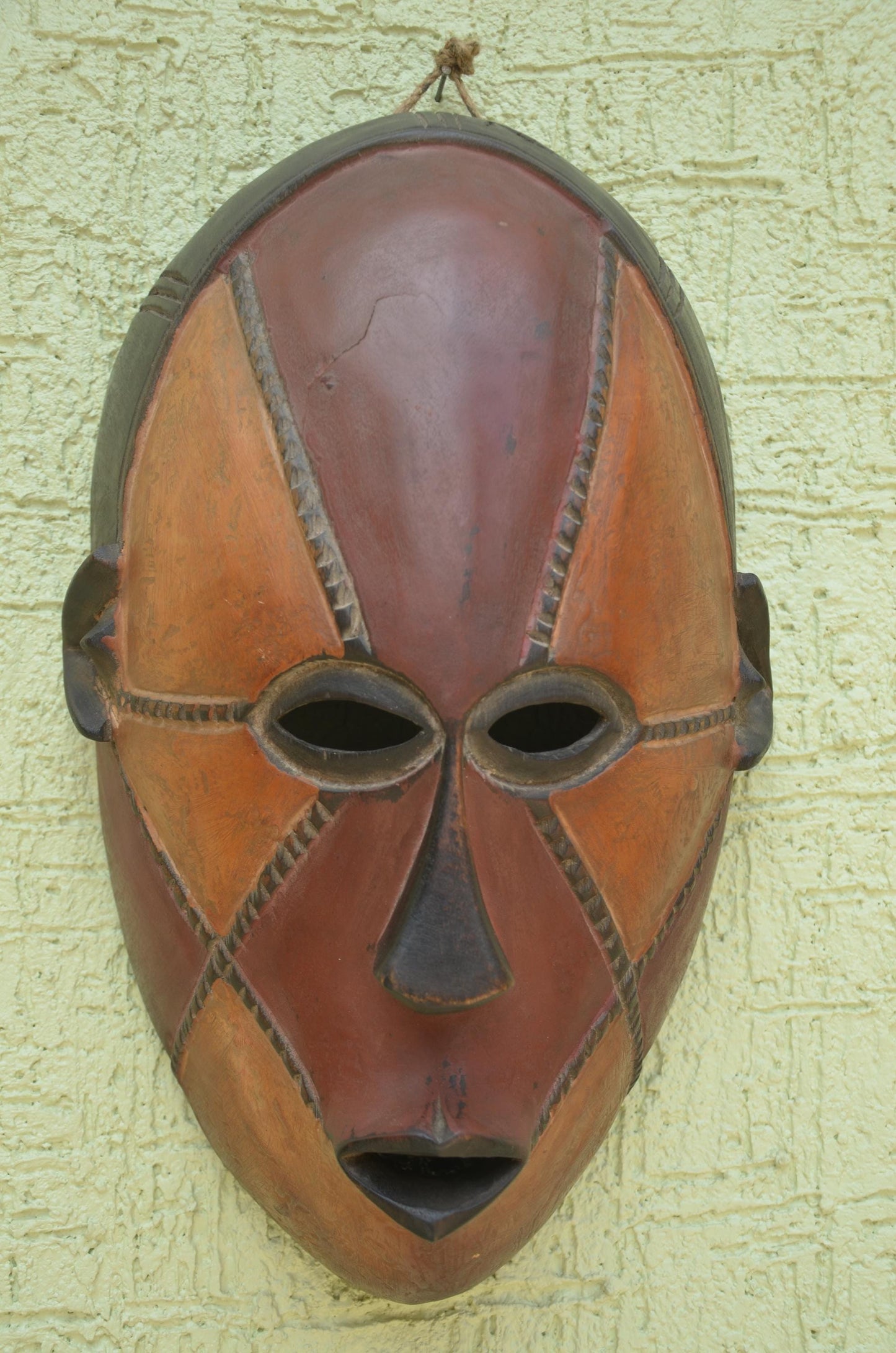 Lega Lungu Mask | Authentic Congolese Bwami Art | Hand-Carved Minimalist Ritual Plaque