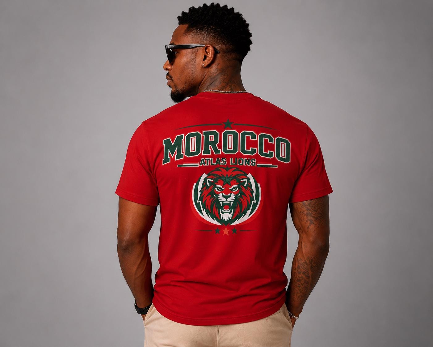 Morocco Atlas Lions Football Fan T-Shirt, Soccer Supporter Match Day Apparel