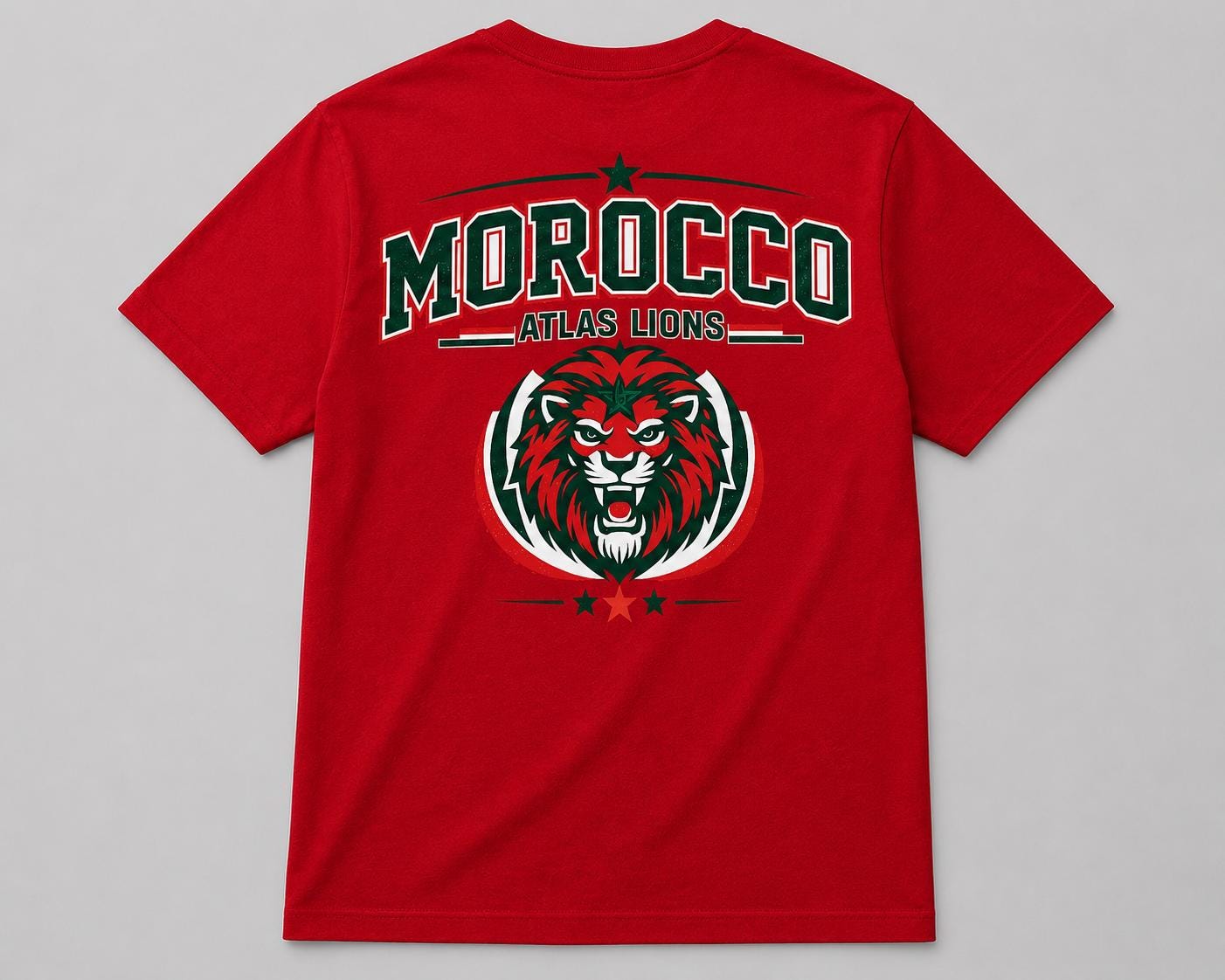 Morocco Atlas Lions Football Fan T-Shirt, Soccer Supporter Match Day Apparel