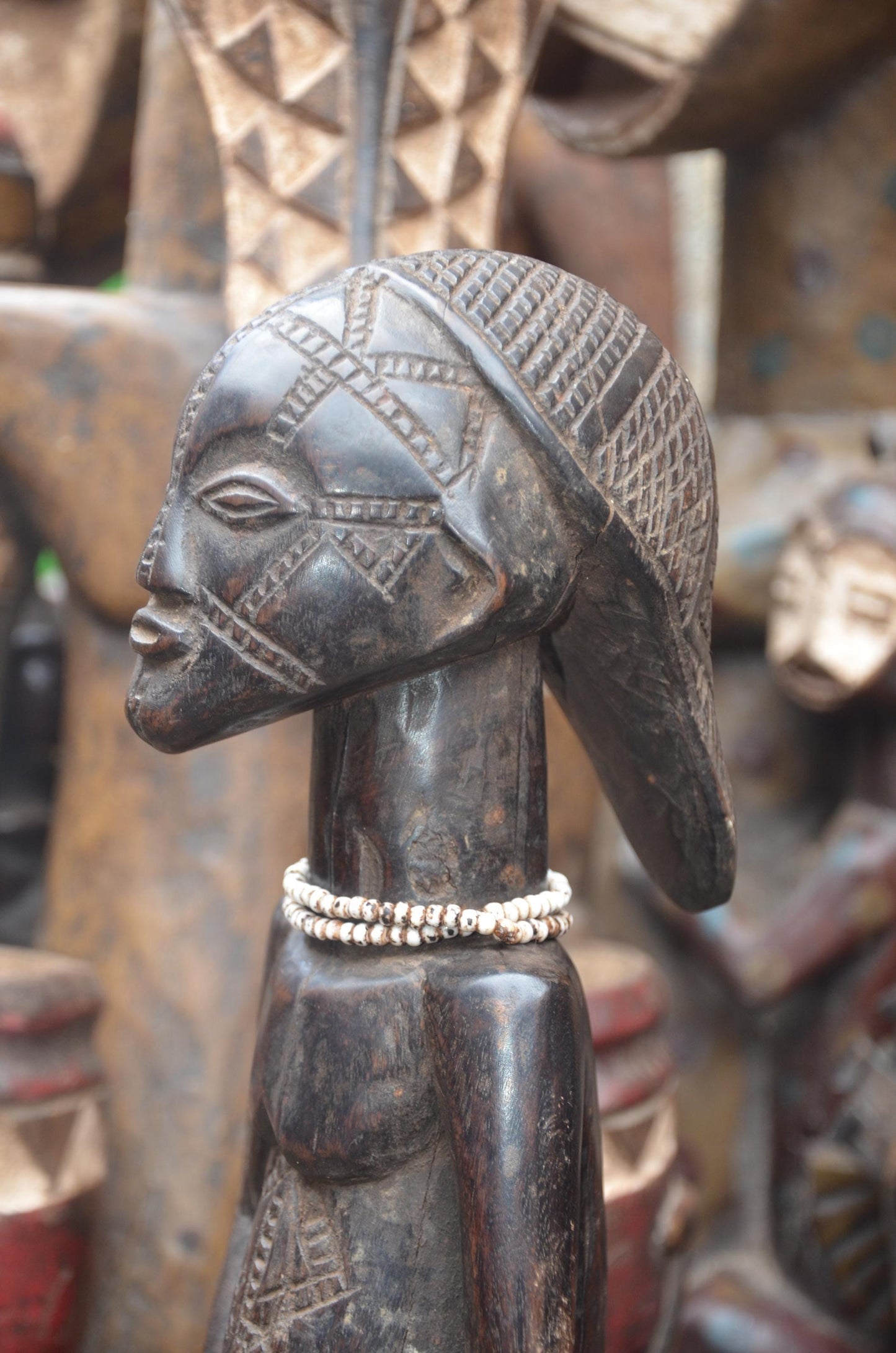 African Tabwa Spirit Statues – Hand-Carved Wood Ancestral Couple – Tribal Art