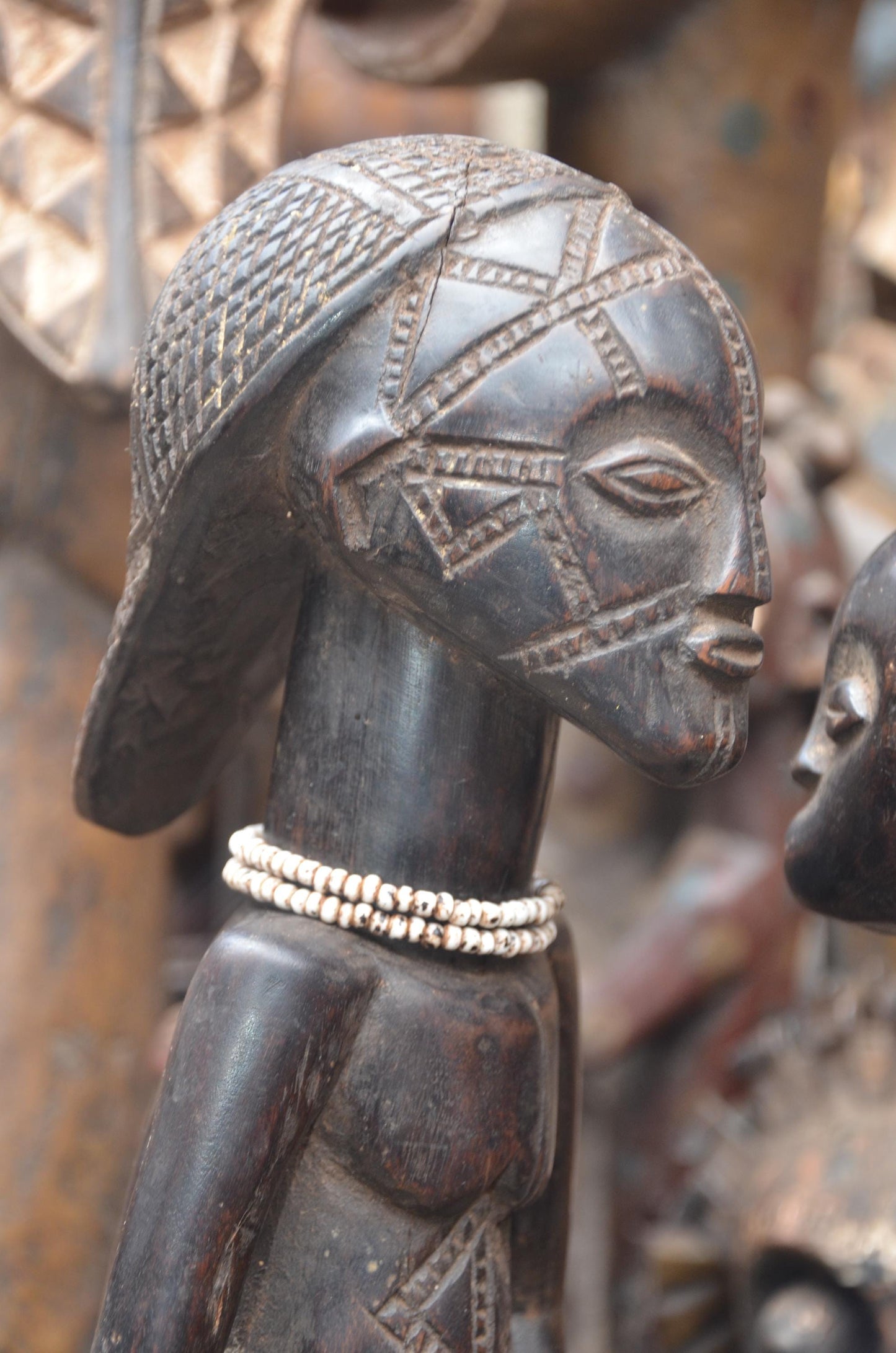 African Tabwa Spirit Statues – Hand-Carved Wood Ancestral Couple – Tribal Art