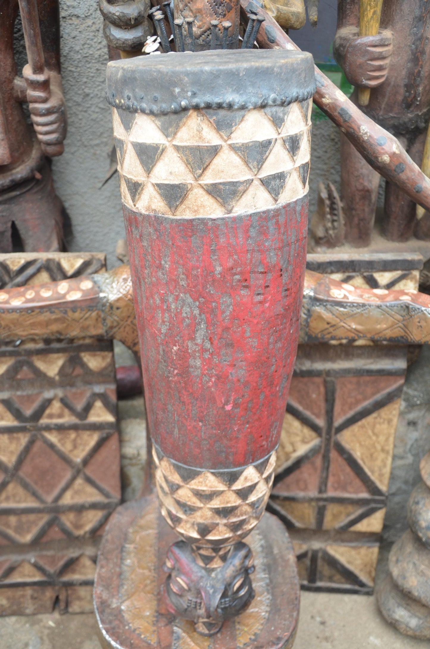 Pende Tam Tam Ceremonial Drum – Hand-Carved Wood Ritual Drum – Tribal Art