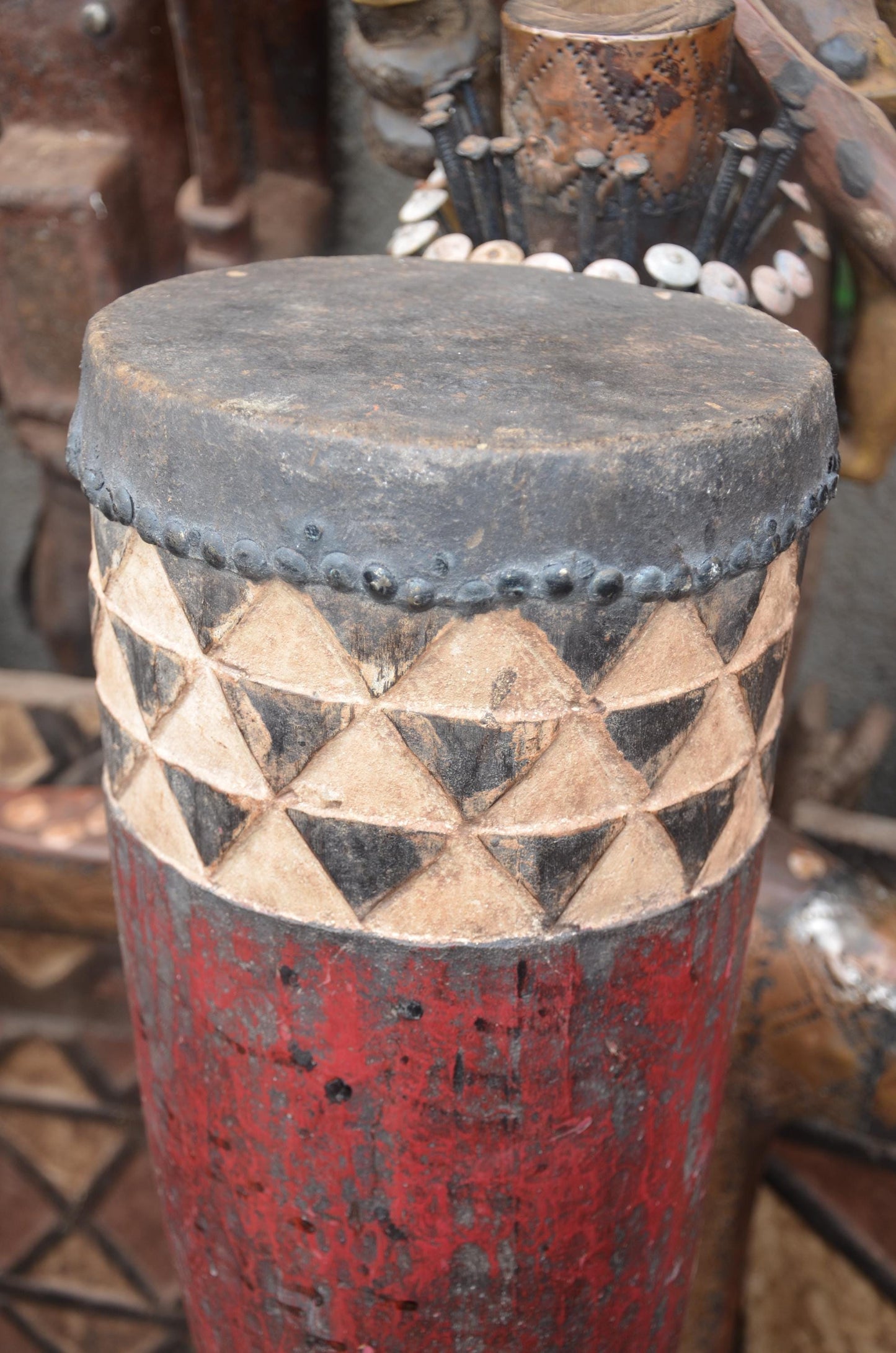 Pende Tam Tam Ceremonial Drum – Hand-Carved Wood Ritual Drum – Tribal Art