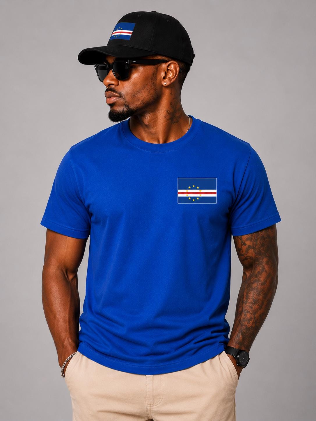 Cape Verde Football Shirt, Blue Sharks Fan Shirt, Cape Verde Soccer Tee, African Football Supporter Shirt