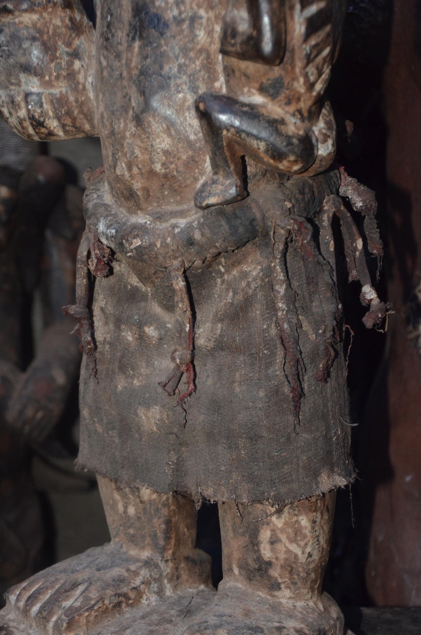 African Kongo Maternity Statue – Wood Mother holding Child Tribal Art