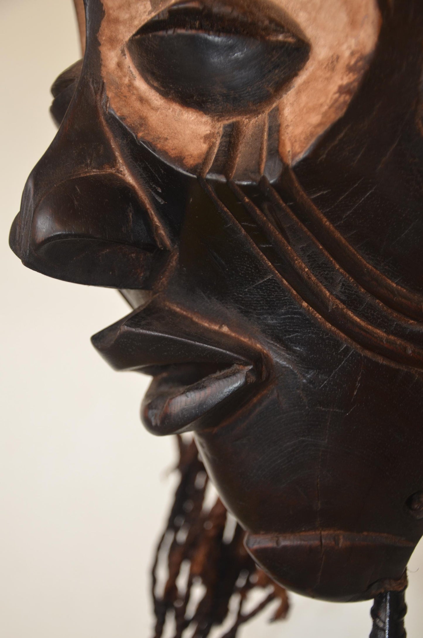 Chokwe Mwana Pwo Mask | Deep Carved Wood Wall Decor | Congo Maiden Spirit Art
