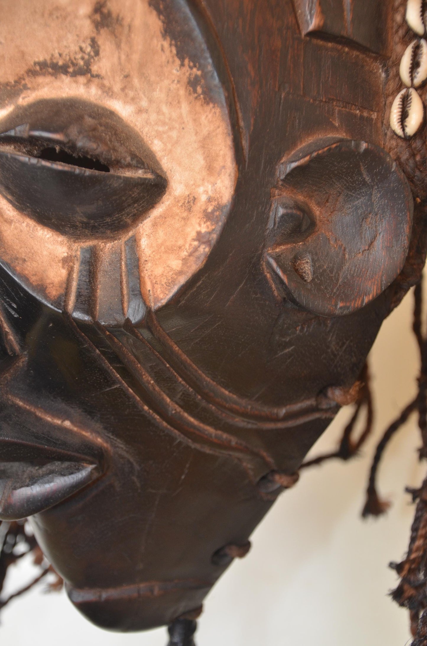 Chokwe Mwana Pwo Mask | Deep Carved Wood Wall Decor | Congo Maiden Spirit Art