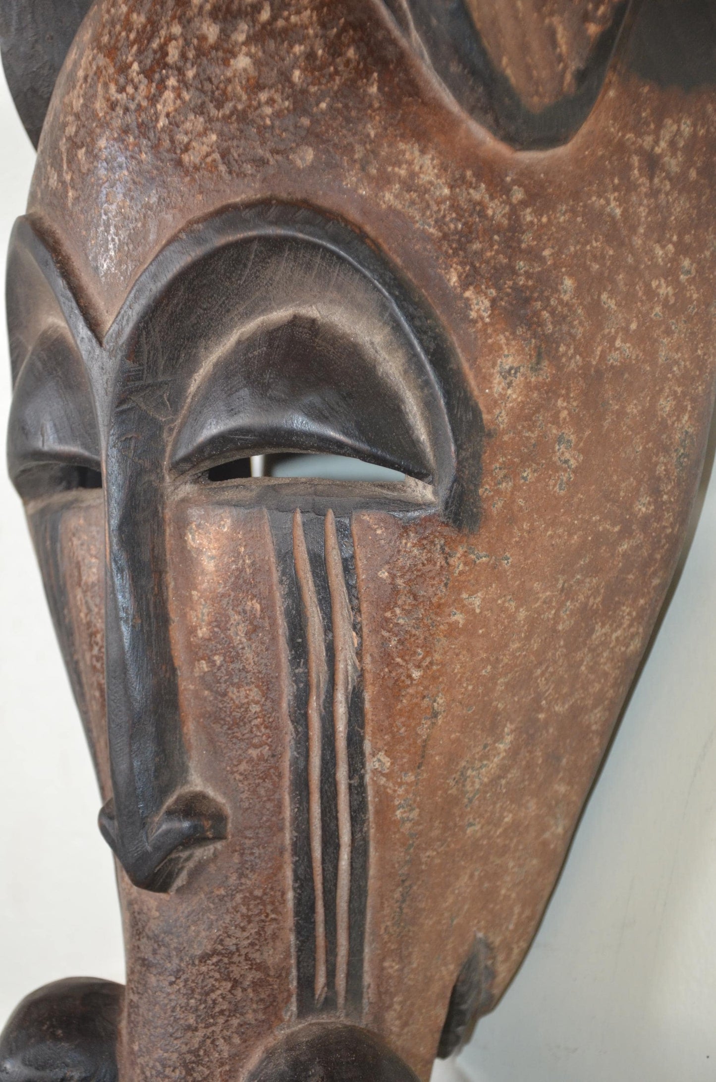 Senufo Elephant Mask | Hand-Carved Wood Wall Decor | Ivory Coast Zoomorphic Art