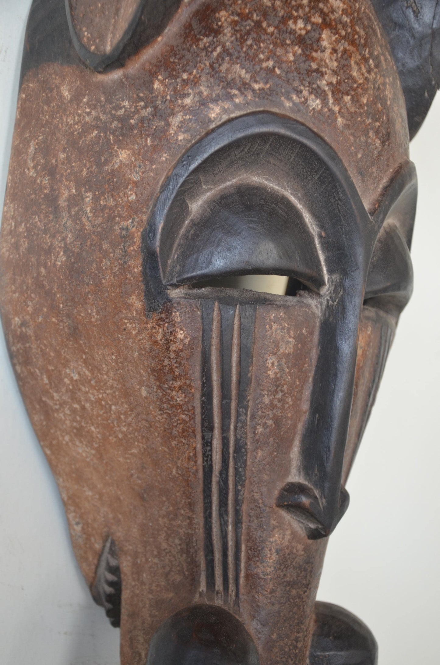 Senufo Elephant Mask | Hand-Carved Wood Wall Decor | Ivory Coast Zoomorphic Art