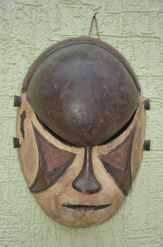 Igbo Agbogho Mmuo Mask | Maiden Spirit Wall Decor | Nigeria Handcrafted Folk Art