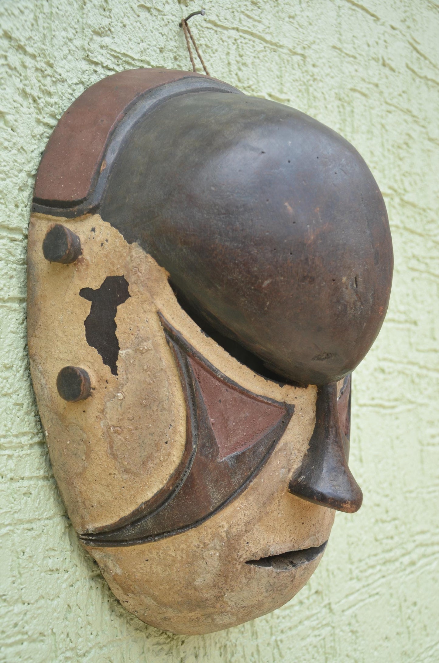 Igbo Agbogho Mmuo Mask | Maiden Spirit Wall Decor | Nigeria Handcrafted Folk Art