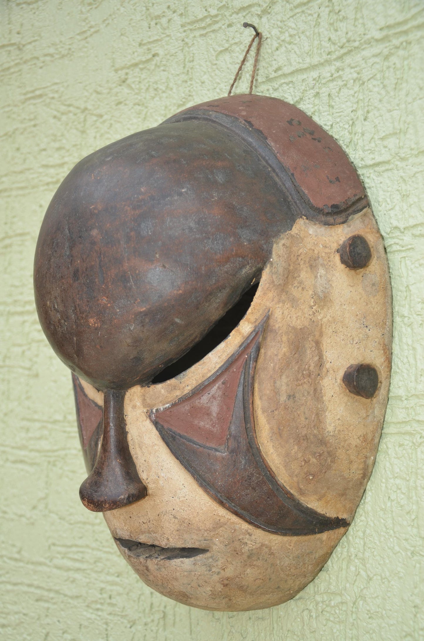 Igbo Agbogho Mmuo Mask | Maiden Spirit Wall Decor | Nigeria Handcrafted Folk Art