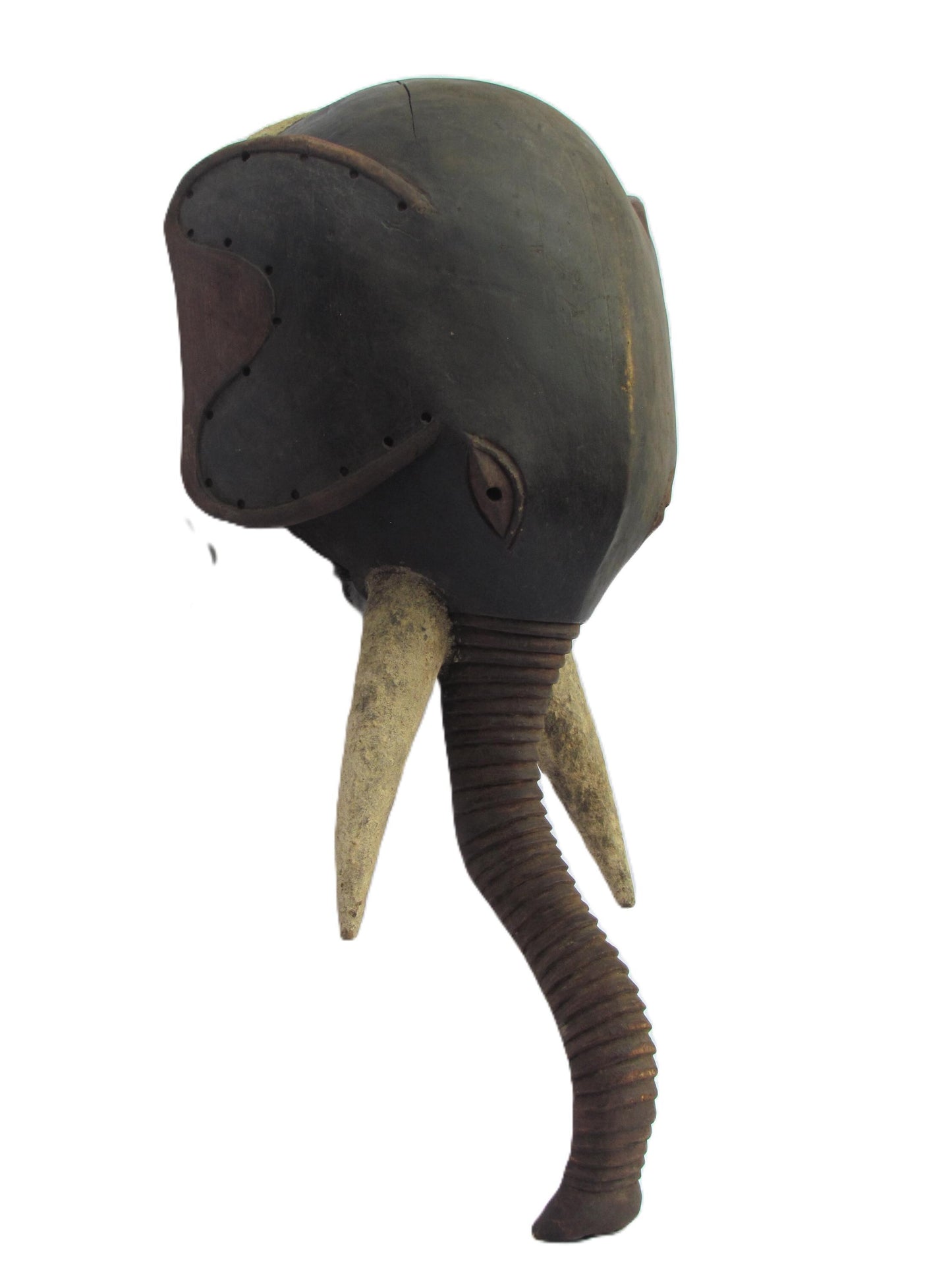 African Kuba Elephant Mask – Vintage Wood Zoomorphic Tribal Art Congo DRC