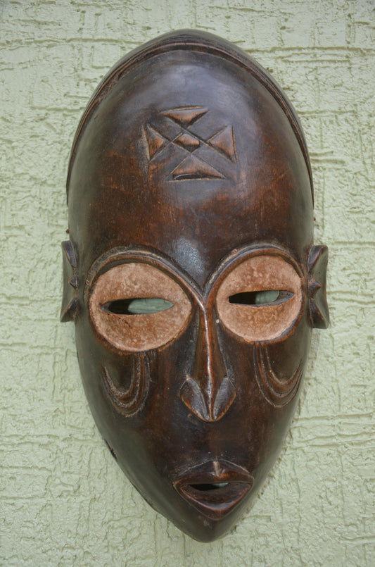 Dan Tribal Mask | Hand-Carved Wood Wall Decor | Ivory Coast Liberia Serene Spirit Art