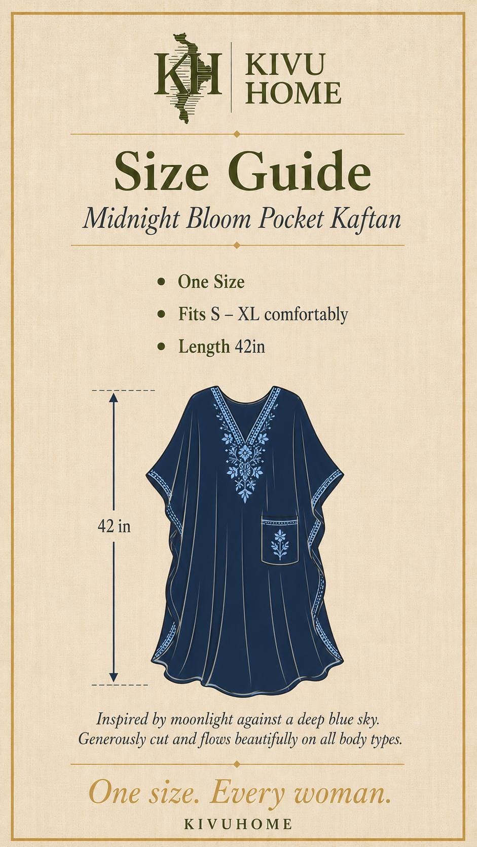 Midnight Bloom Pocket Kaftan | Chic Black & White Short Kaftan | Relaxed Abstract Dress