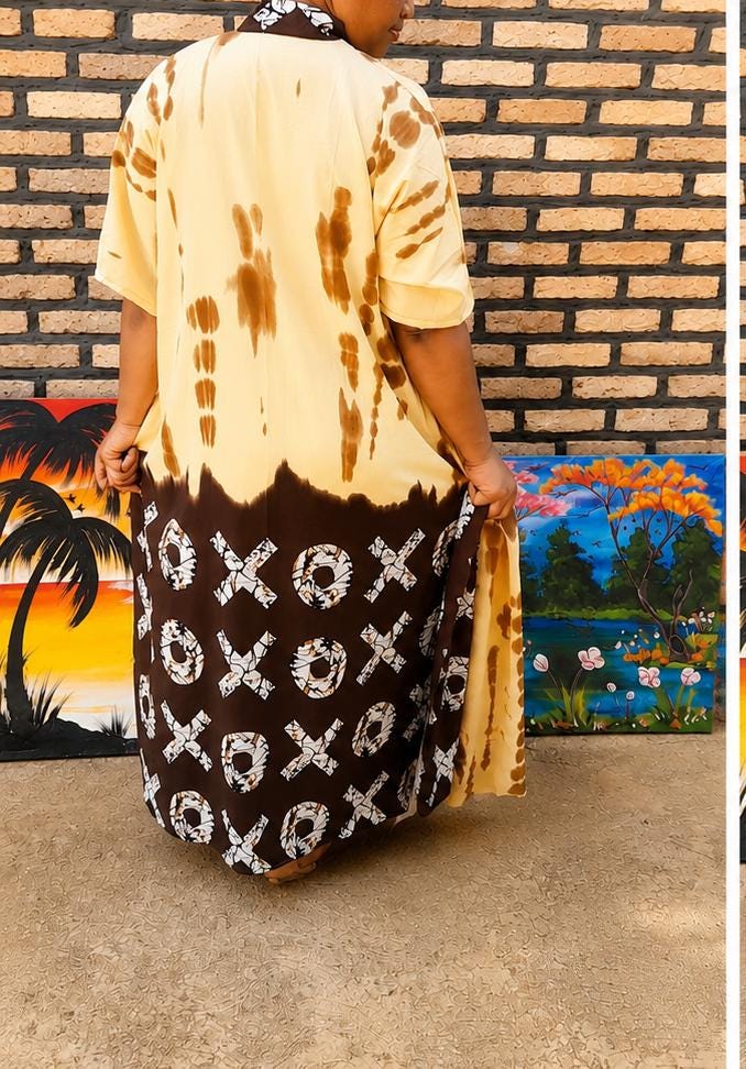 Tie-Dye Boubou Kaftan | Royal Flowing Maxi Dress | Elegant African Relaxed Fit