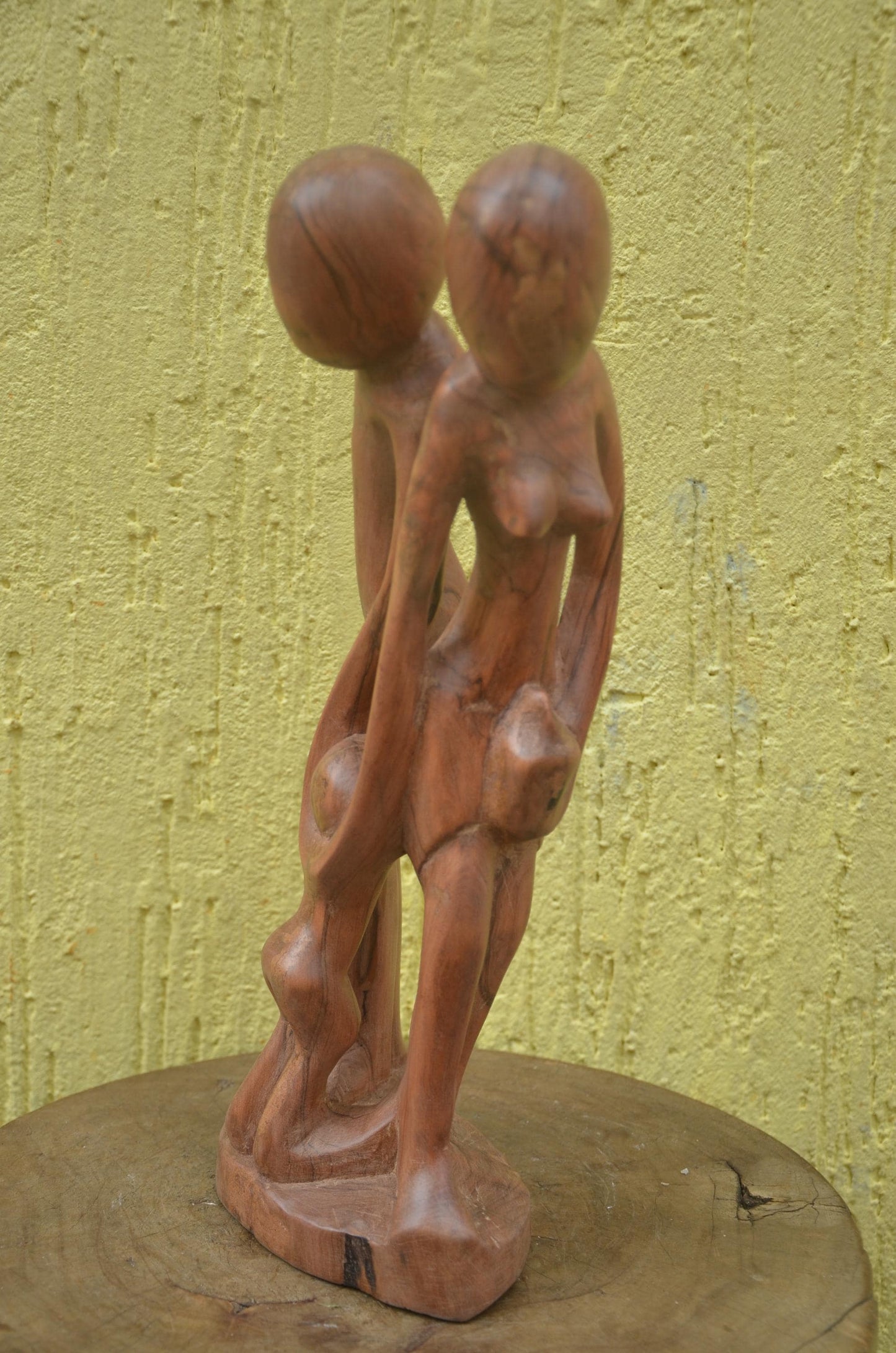 Family Unity Sculpture | Hand-Carved Natural Wood | Symbolic Ancestral Decor