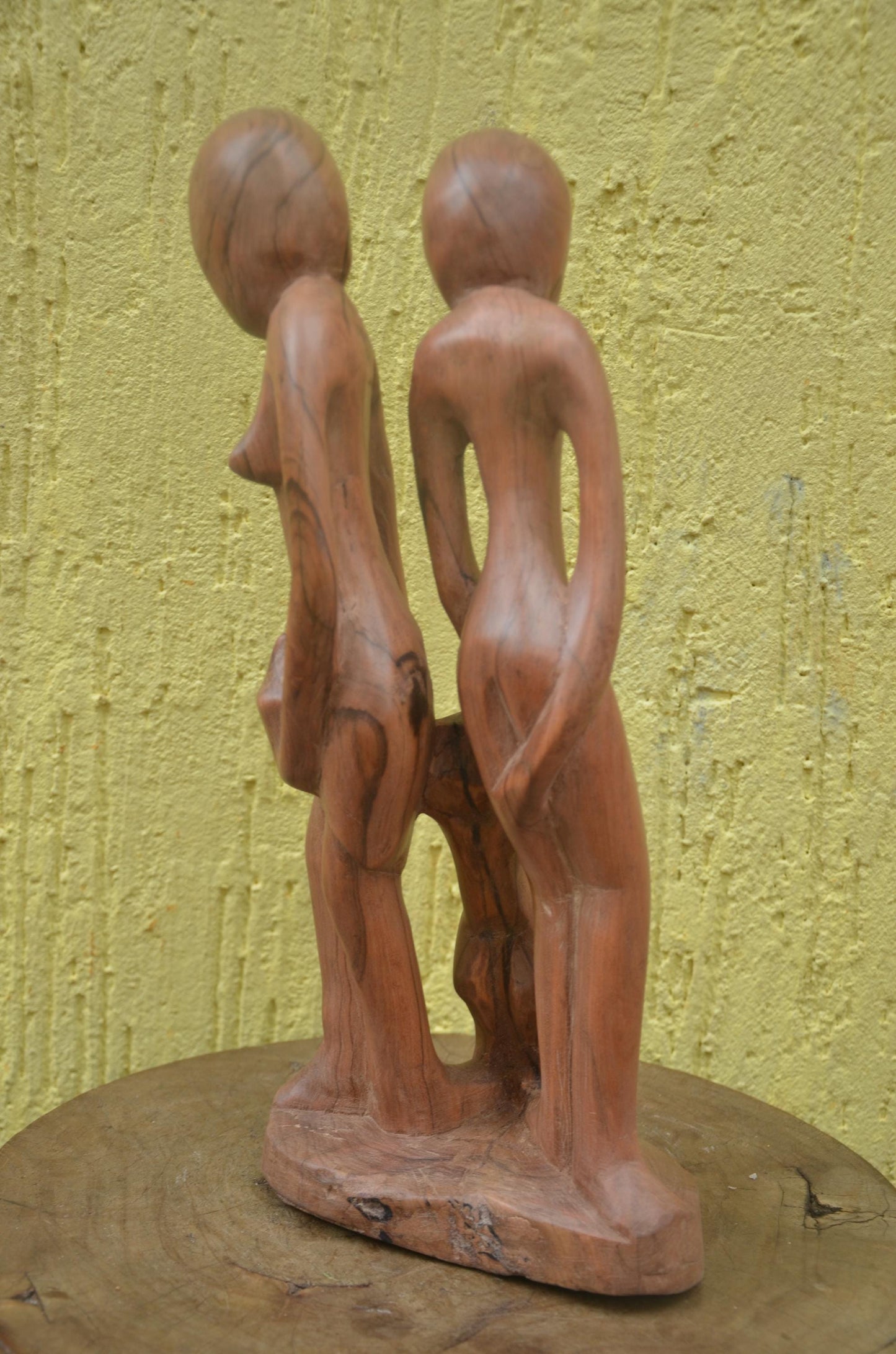 Family Unity Sculpture | Hand-Carved Natural Wood | Symbolic Ancestral Decor