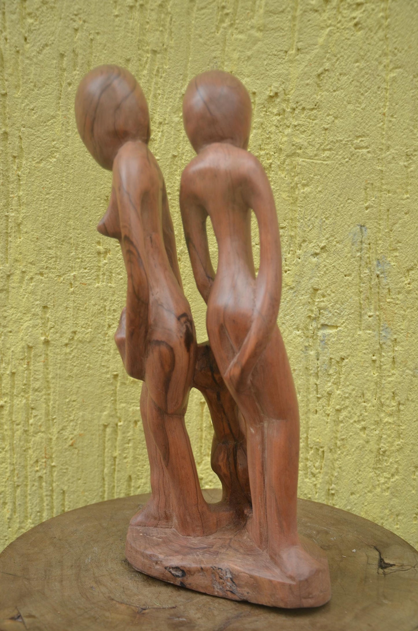 Family Unity Sculpture | Hand-Carved Natural Wood | Symbolic Ancestral Decor