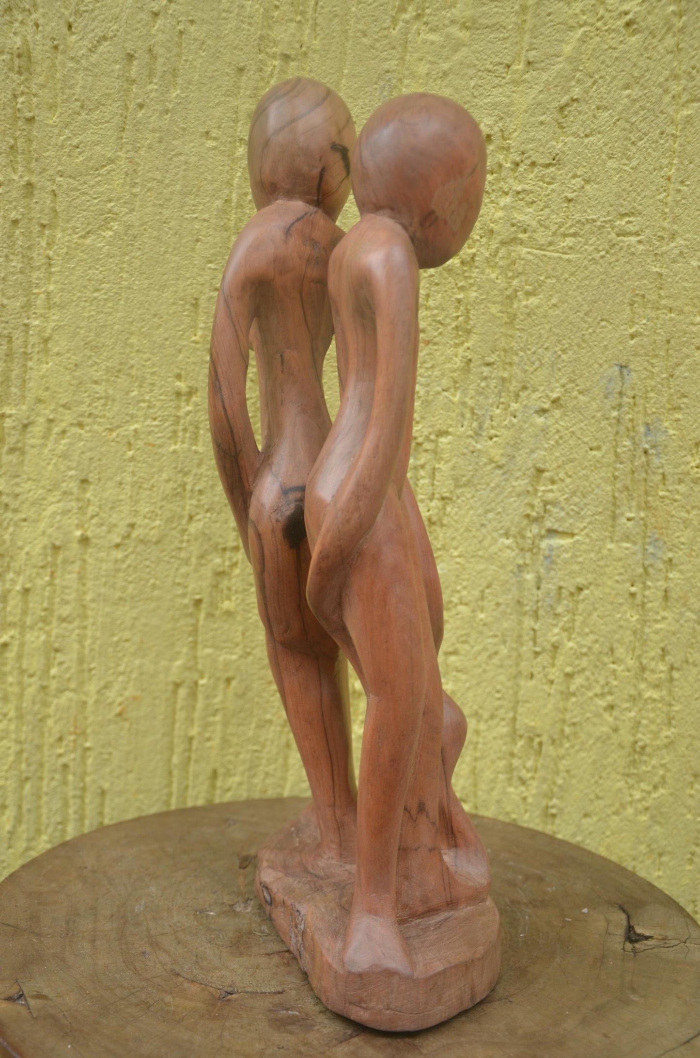 Family Unity Sculpture | Hand-Carved Natural Wood | Symbolic Ancestral Decor